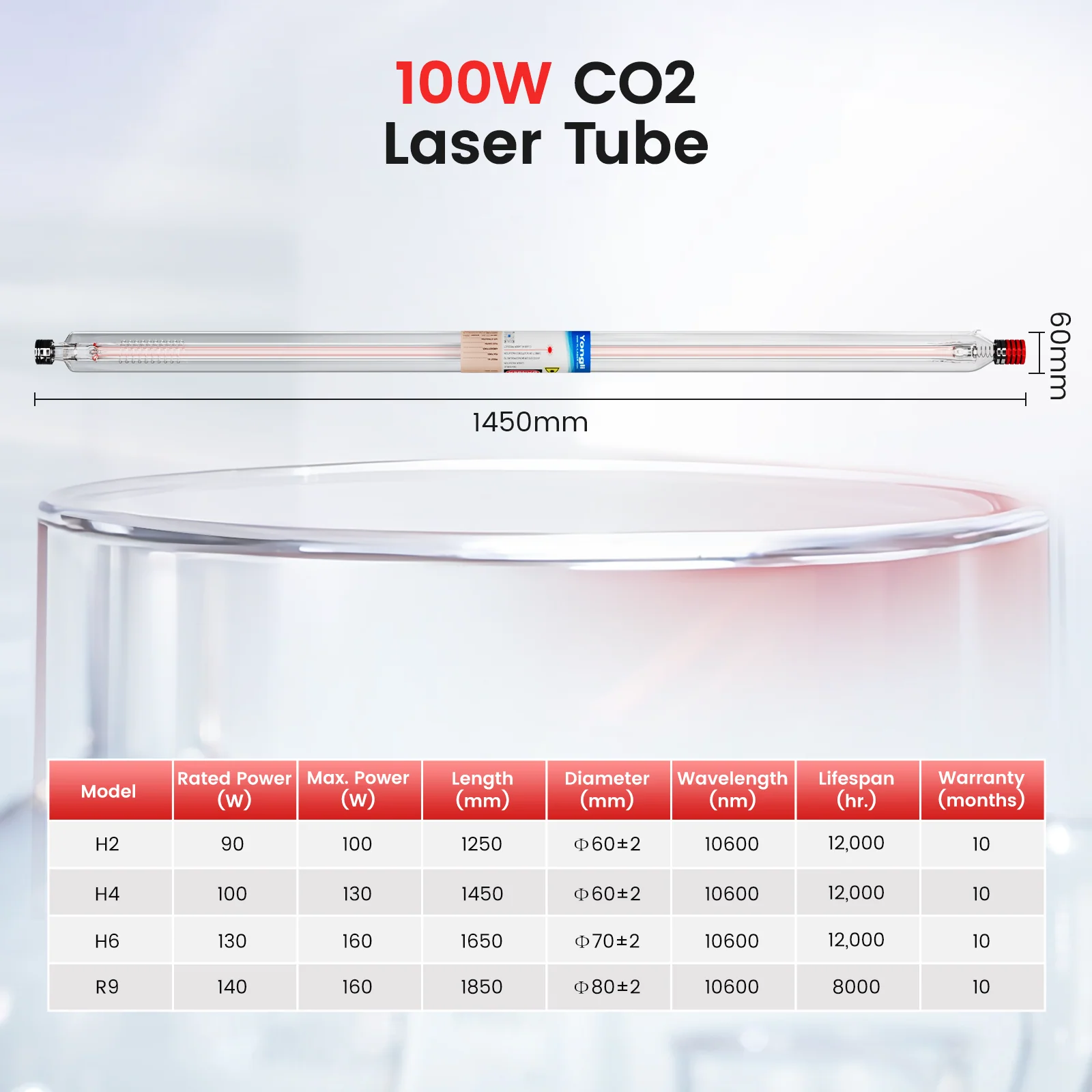 Monport 100w CO2 Laser Tube for Laser Engraver - Image 10