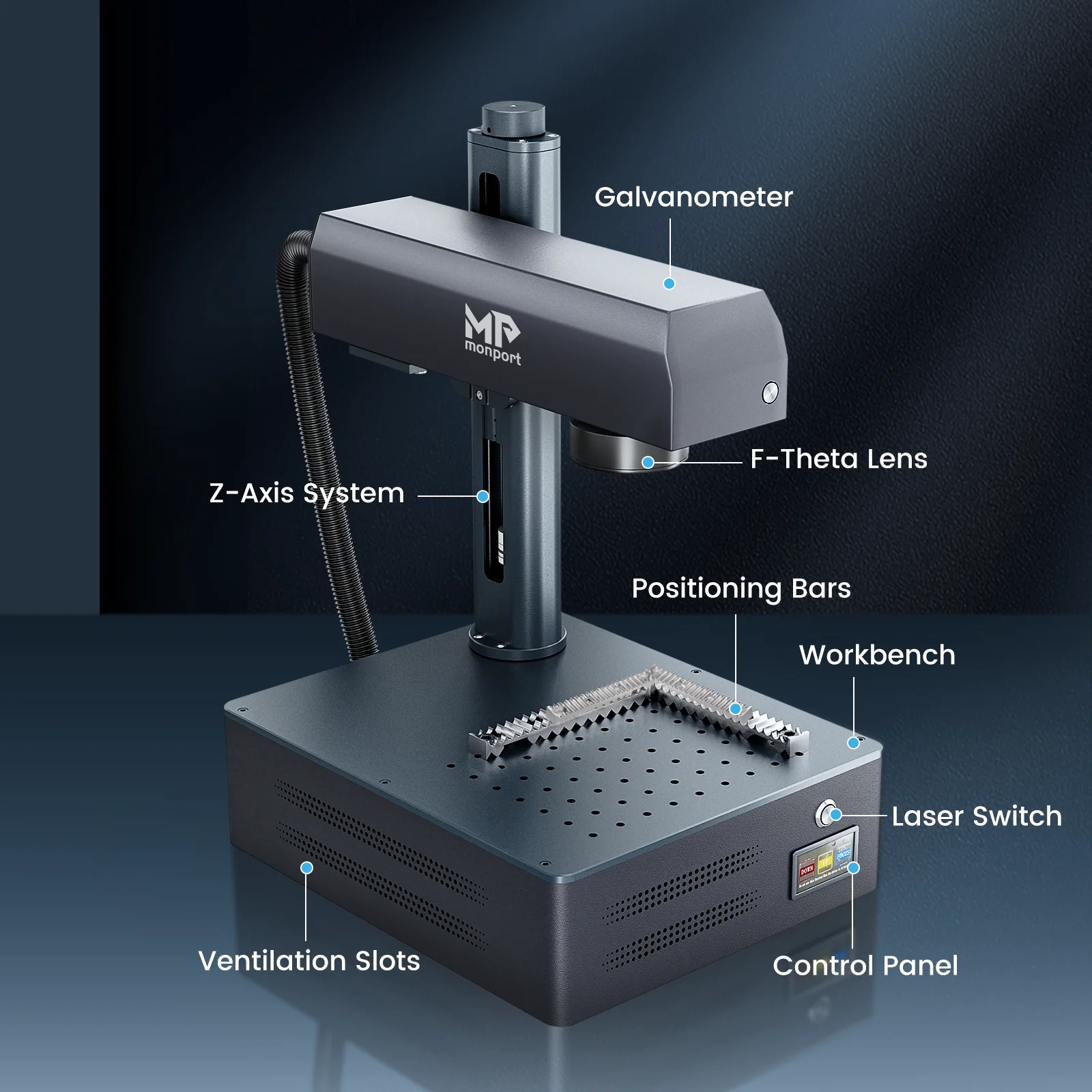 Monport GM 20W Pro Integrated Fiber Laser Engraver & Marking Machine with AutoFocus - Image 12