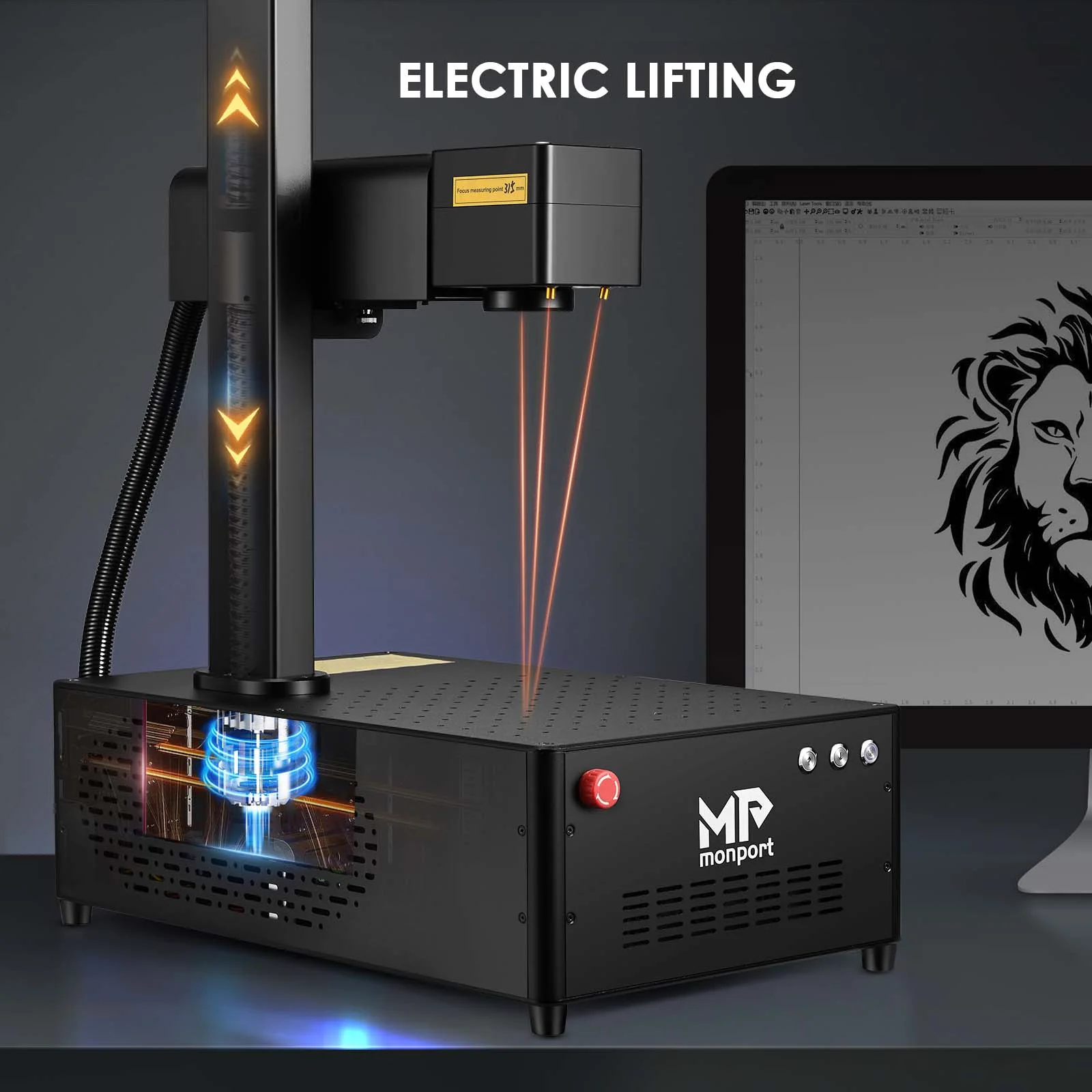 Pre-Owned | Monport GI Integrated MOPA Fiber Laser Engraver & Marking Machine with Electric Lifting (20W / 60W, 3-Month Warranty) - Image 3