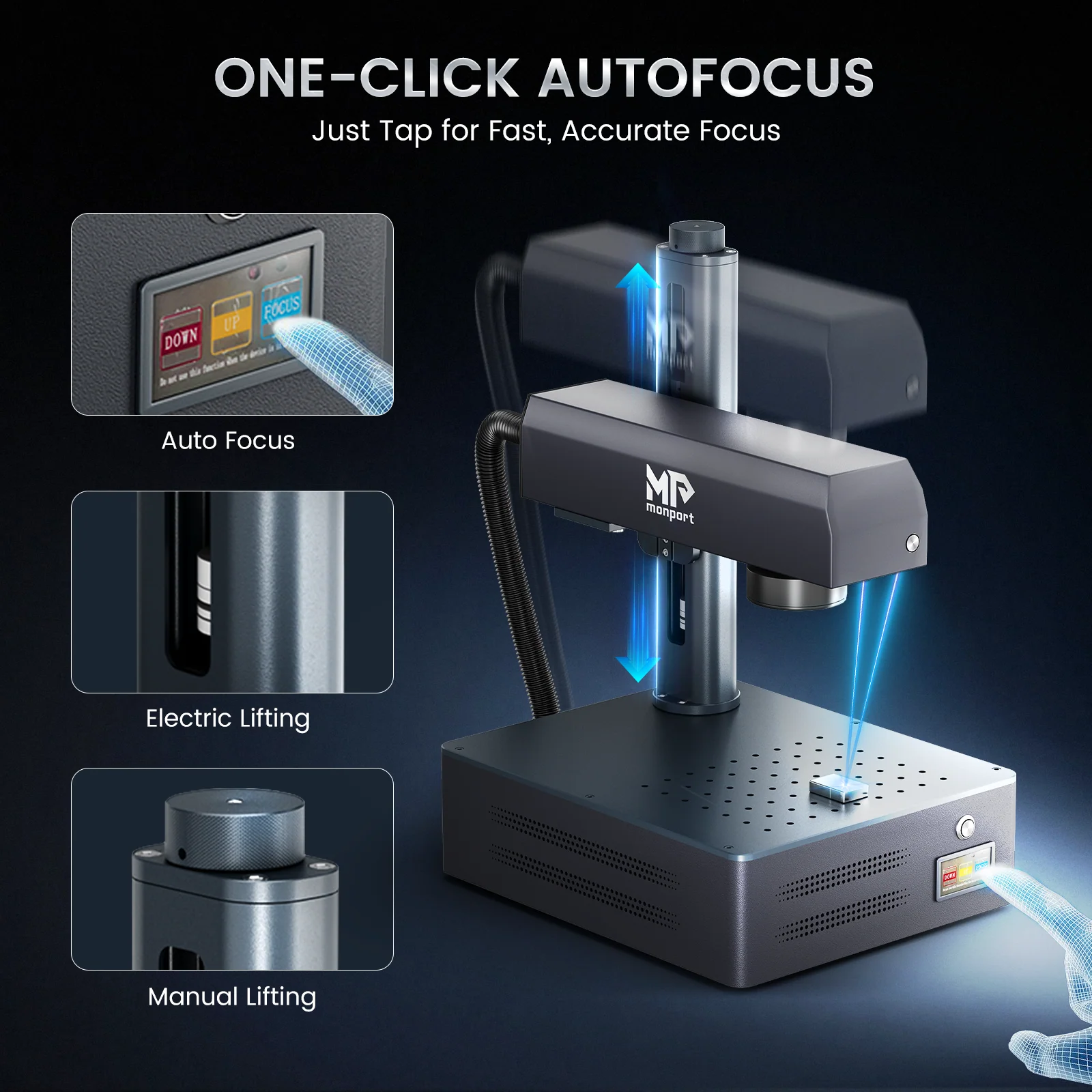 Monport GM 60W Pro Integrated JPT MOPA Fiber Laser Engraver & Marking Machine with AutoFocus - Image 3