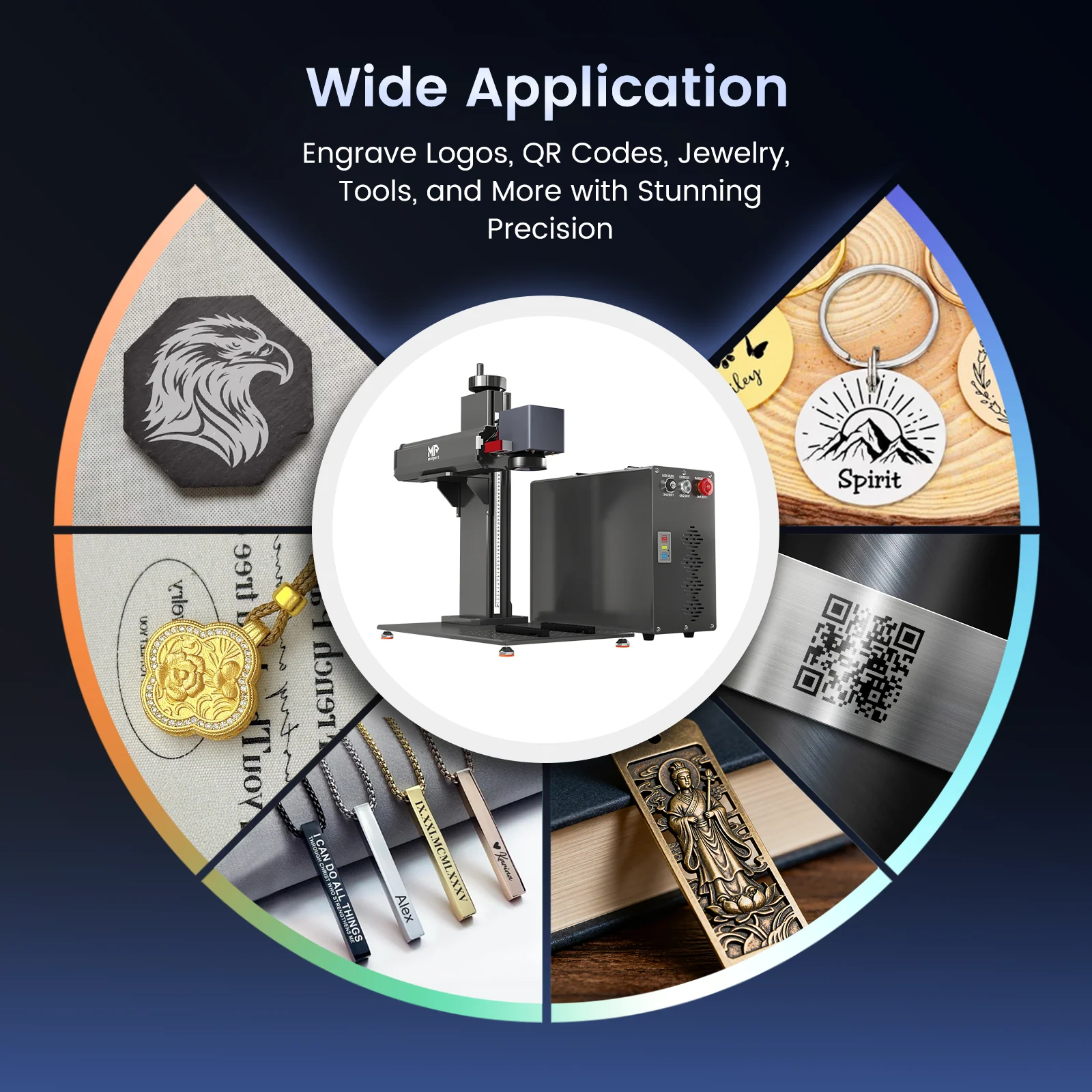 Monport GT 50W Split Fiber Laser Engraver & Marking Machine With AutoFocus (7.9" x 7.9") – FDA Approval - Image 11