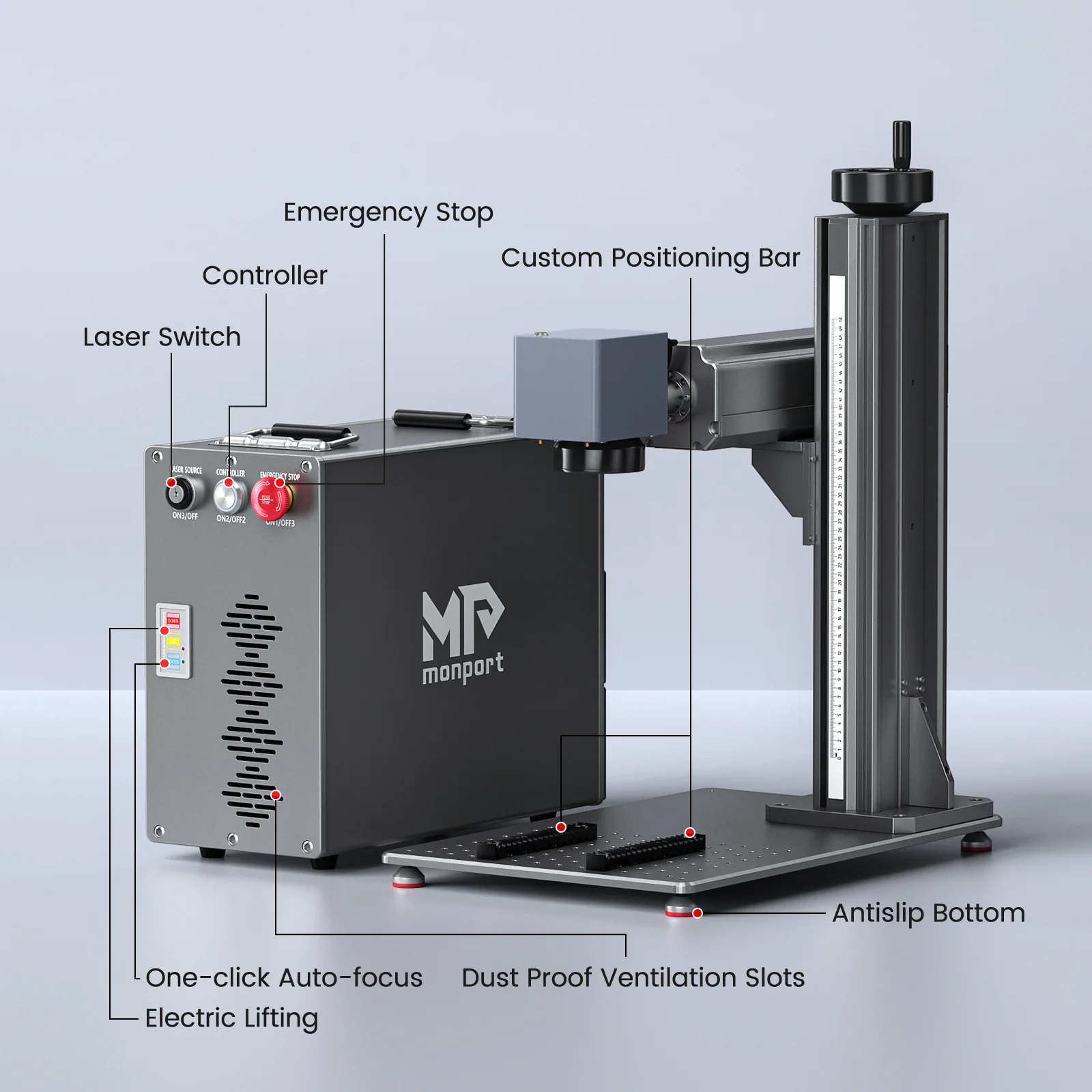 Monport GT 80W Split MOPA Fiber Laser Engraver & Color Marking Machine With AutoFocus – FDA Approval - Image 16