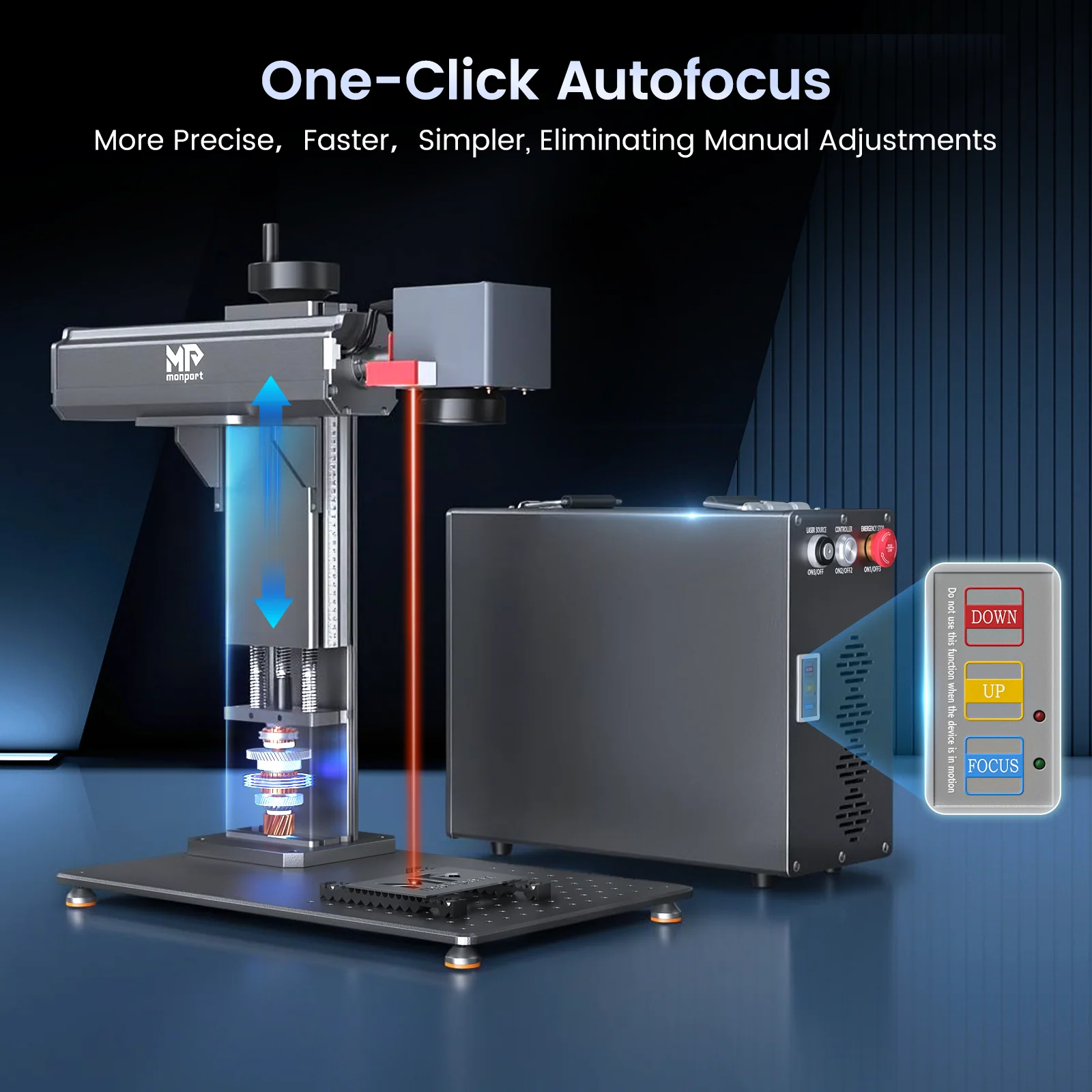 Monport GT 80W Split MOPA Fiber Laser Engraver & Color Marking Machine With AutoFocus – FDA Approval - Image 3