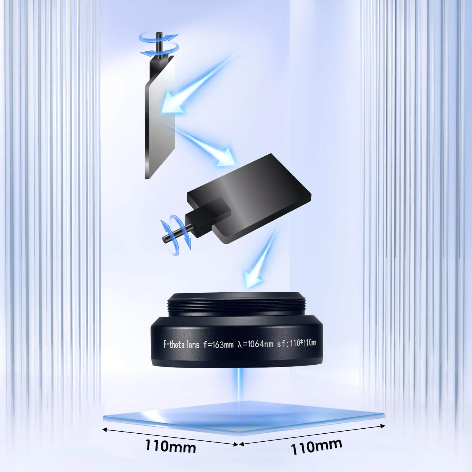 Monport F-theta M52 110mm*110mm Replacement Optical Scanning Lens for Fiber Laser Engraver - Image 7