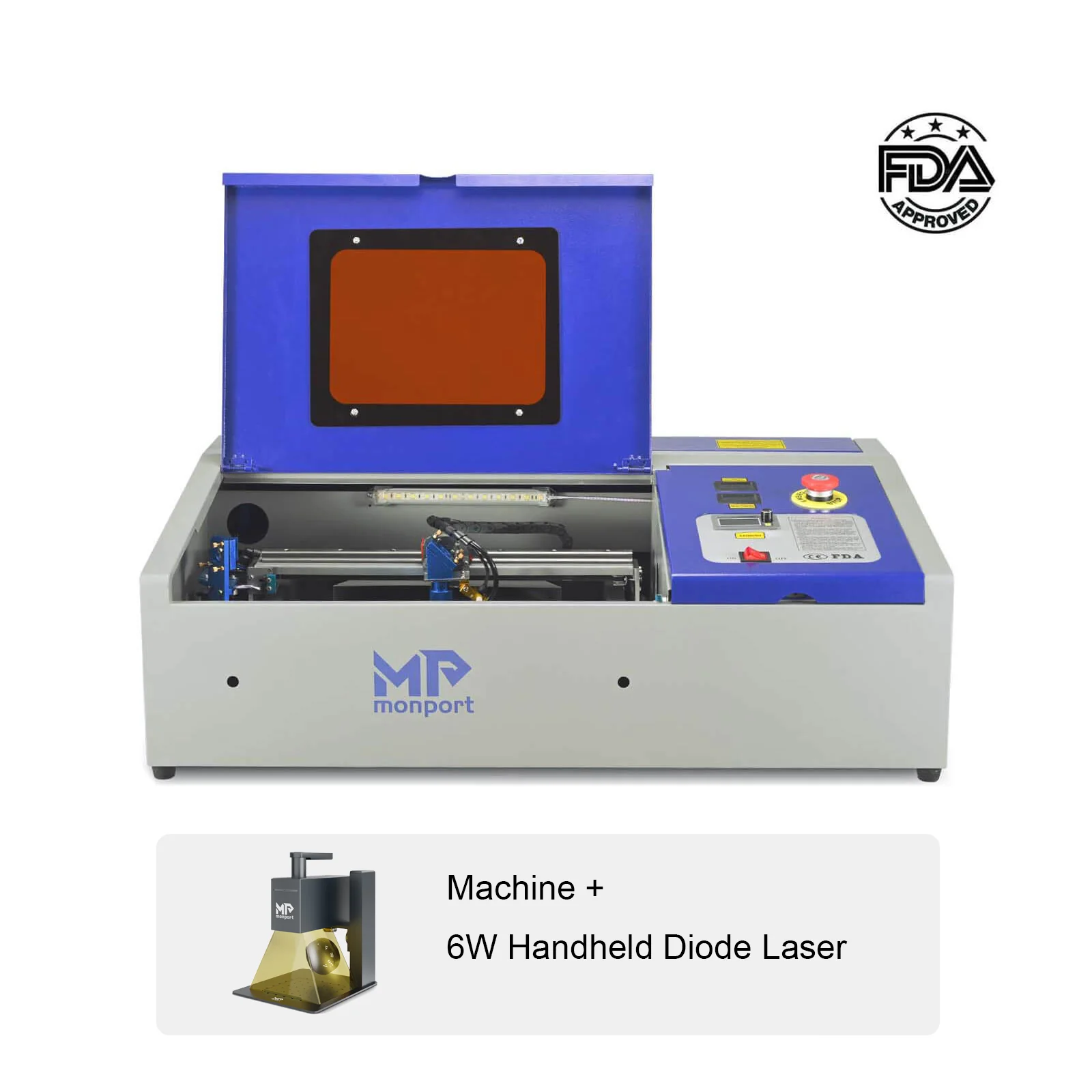 Monport 40W Pro Lightburn-Supported (12" X 8") CO2 Laser Engraver & Cutter with Air Assist - Image 18