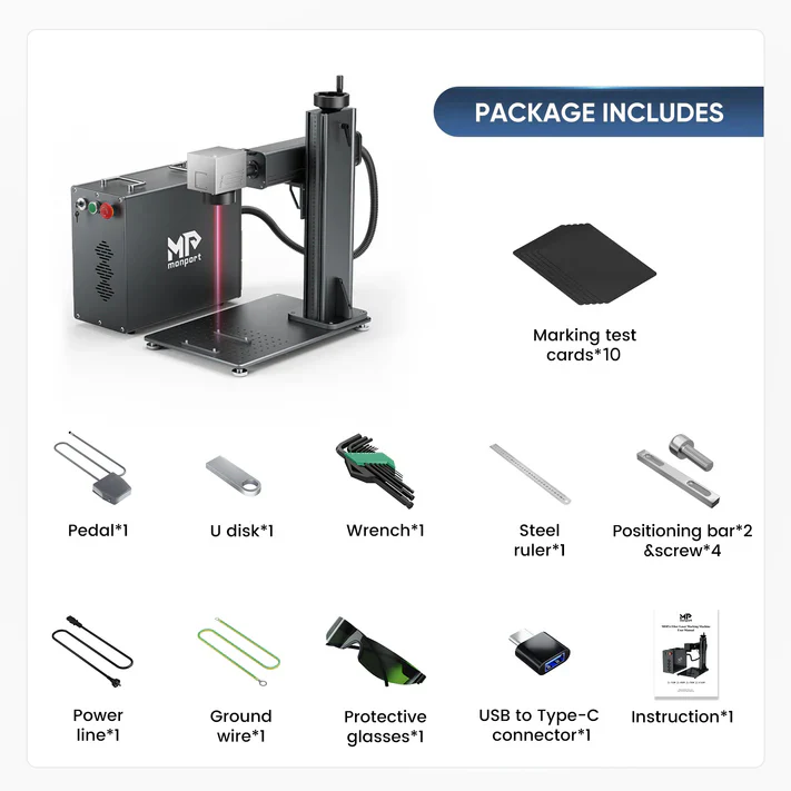 Monport GPro 30W Split MOPA Fiber Laser Engraver & Marking Machine With Manual Focus - Image 14