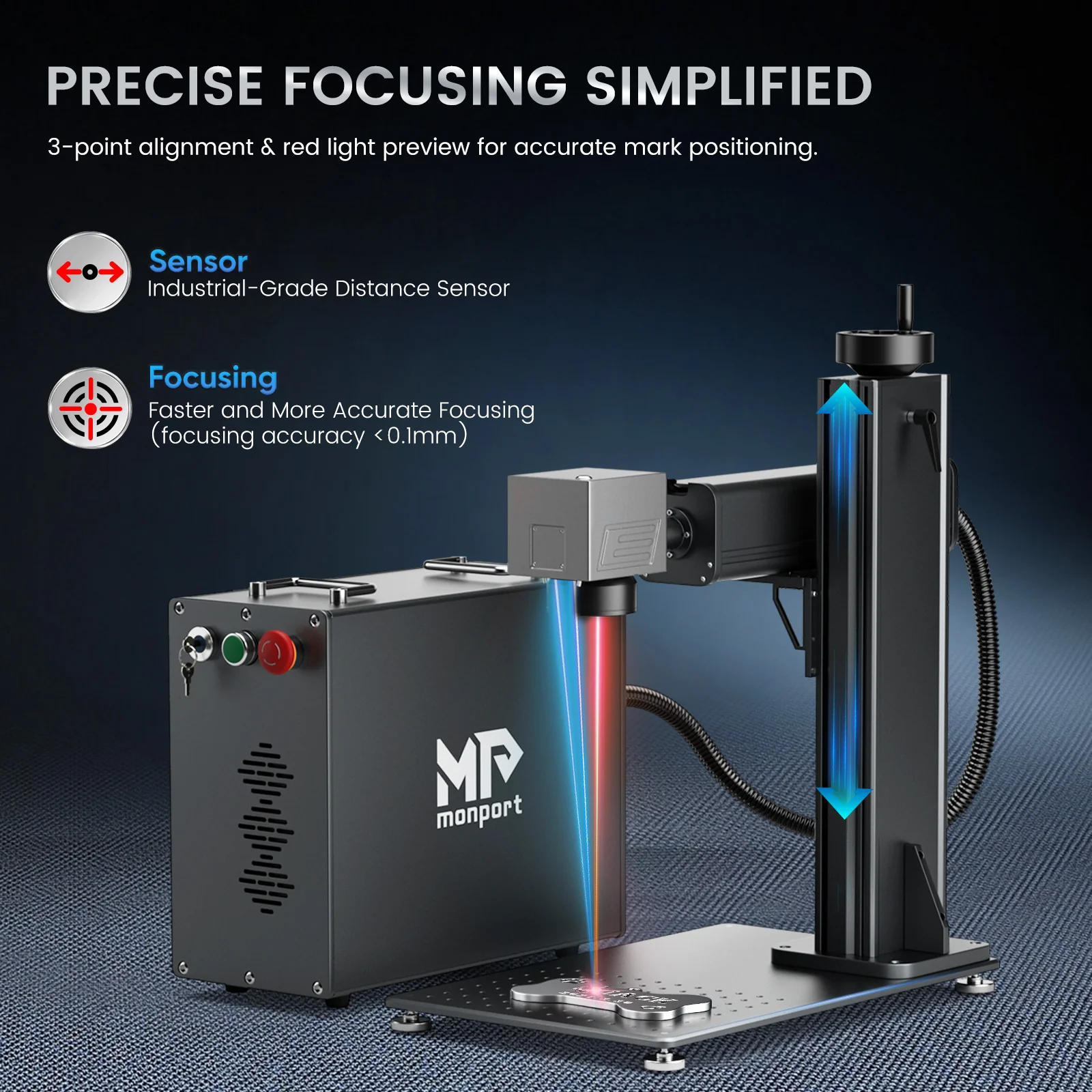 Monport GPro 60W Split MOPA Fiber Laser Engraver & Marking Machine With Manual Focus - Image 4
