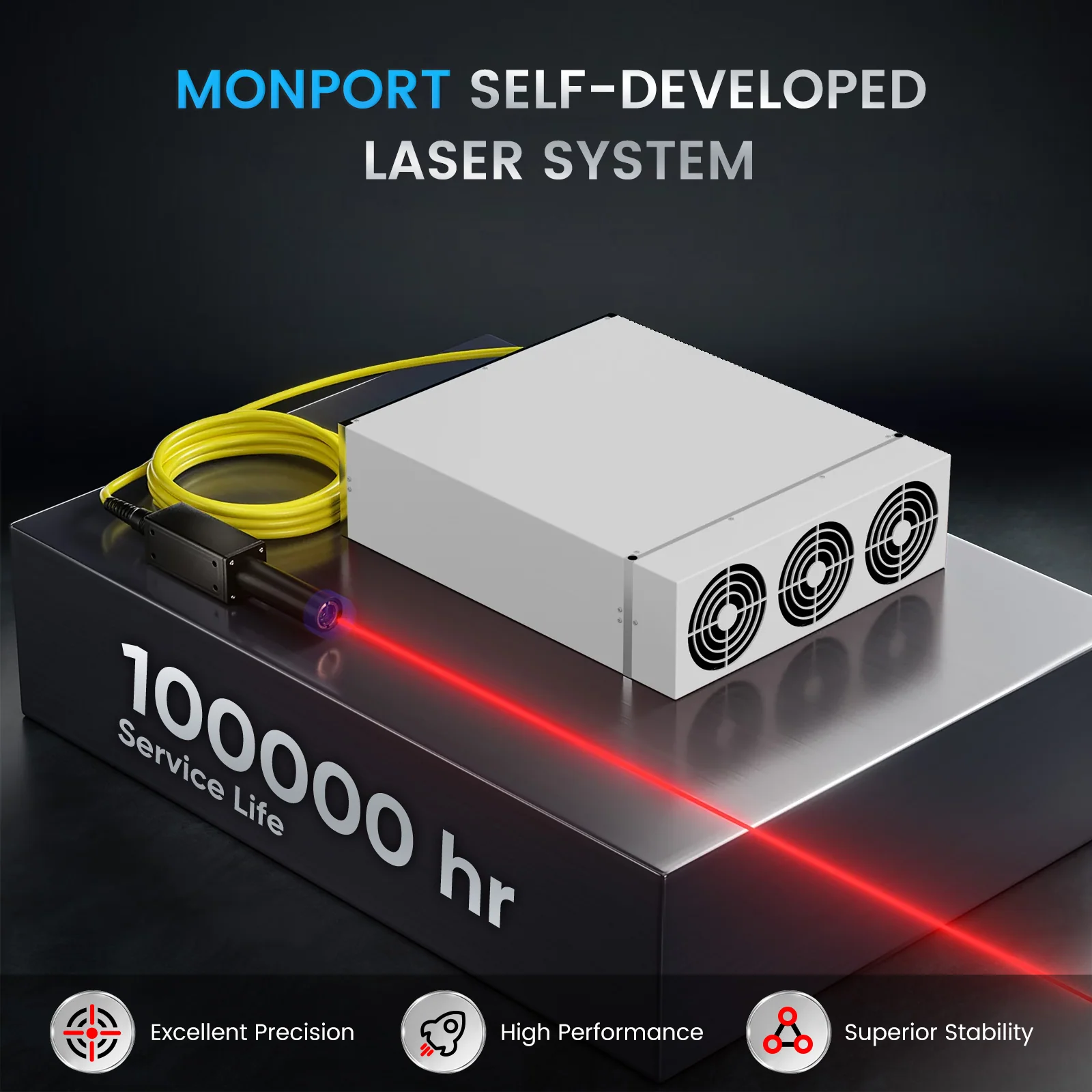 Monport GPro 30W Split MOPA Fiber Laser Engraver & Marking Machine With Manual Focus - Image 8