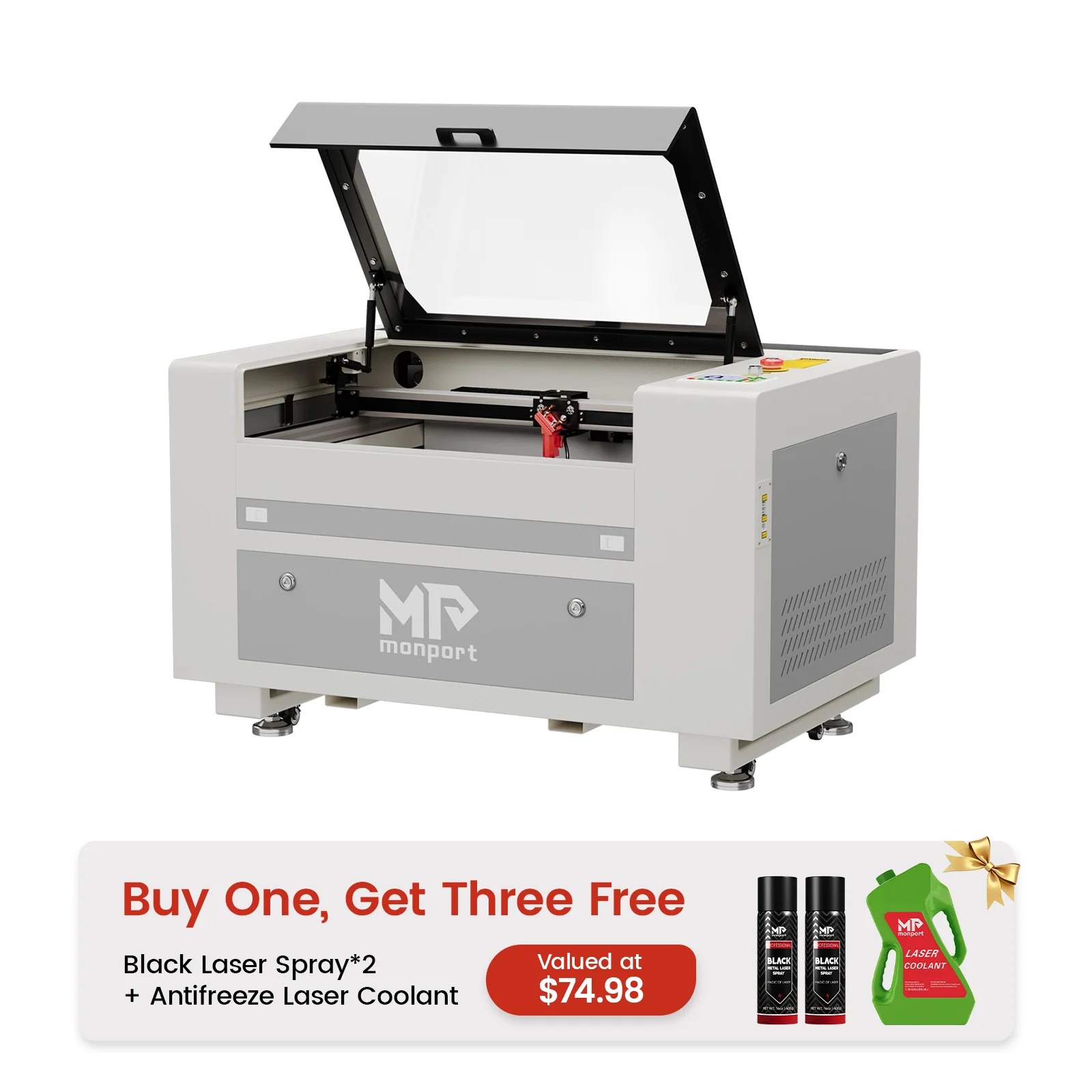 Monport 90W CO2 Laser Engraver & Cutter (28" x 20") with Autofocus - Image 15
