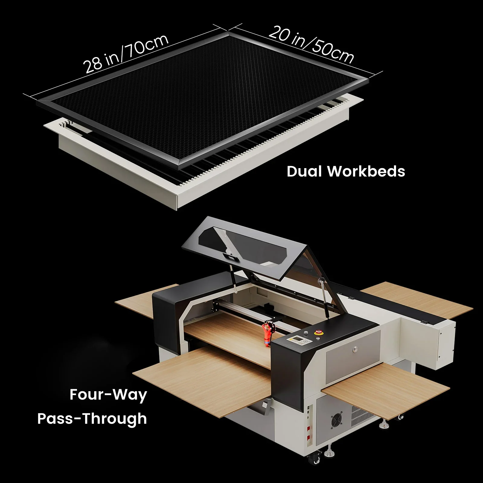 Monport 90W CO2 Laser Engraver & Cutter (28" x 20") with Autofocus - Image 7