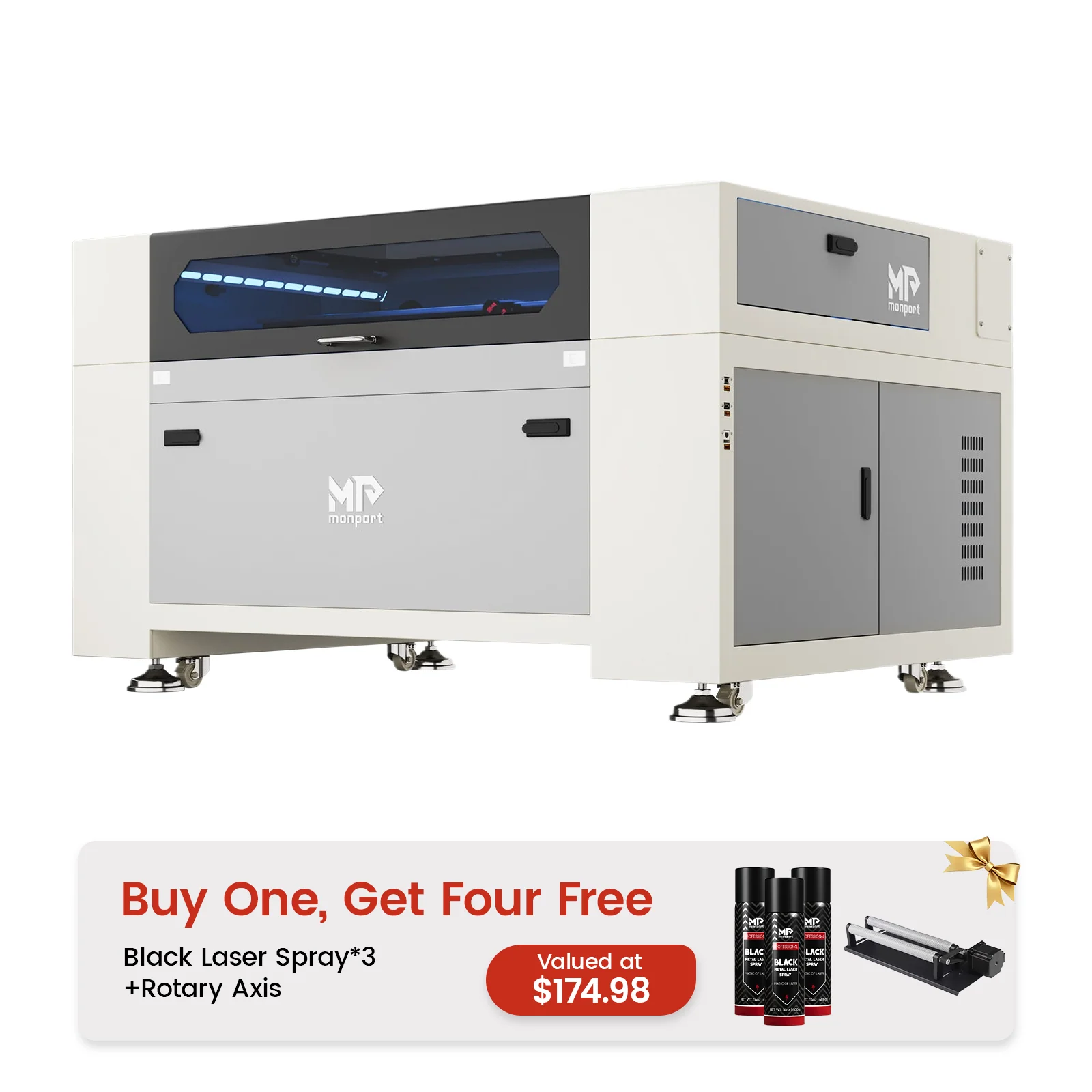 Monport Effi13S Upgraded 130W CO2 Laser Engraver & Cutter with Autofocus and Built-in Water Chiller - Image 15