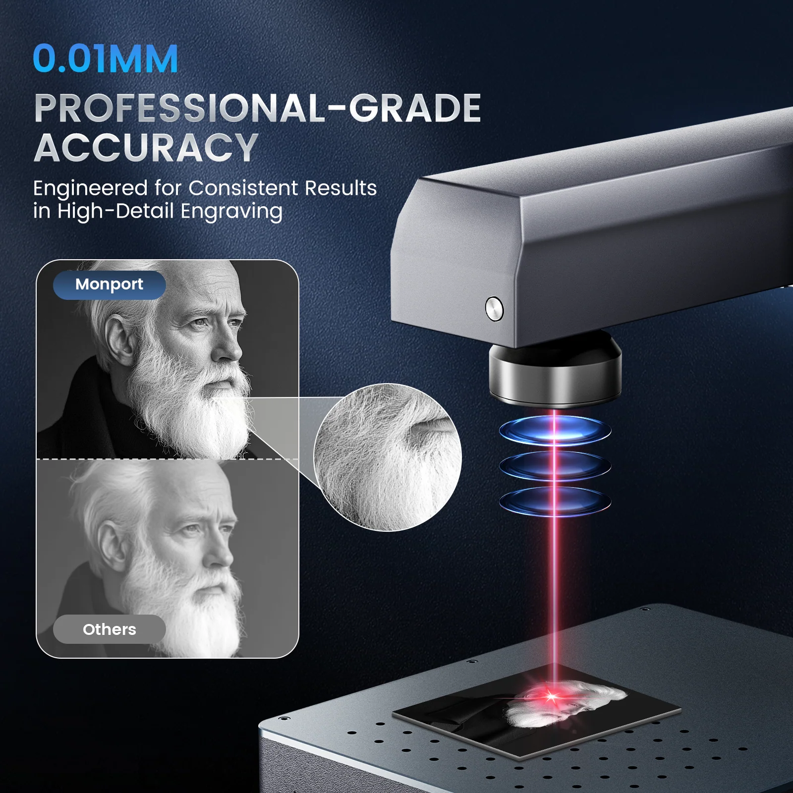 Monport GM 30W Pro Integrated Fiber Laser Engraver & Marking Machine with AutoFocus - Image 7