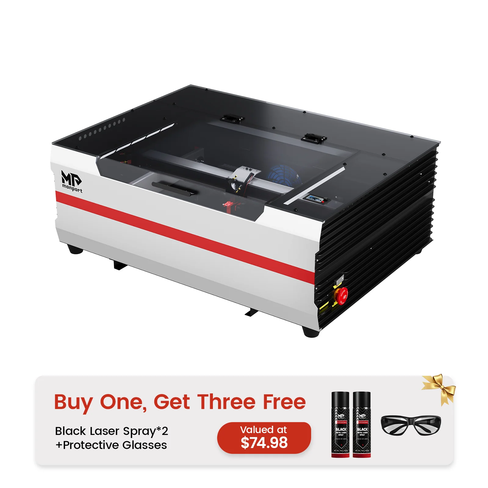 Monport Reno65 65W Desktop CO2 Laser Engraver & Cutter (24" X 16") with Magnetic Assisted Focus - Image 18