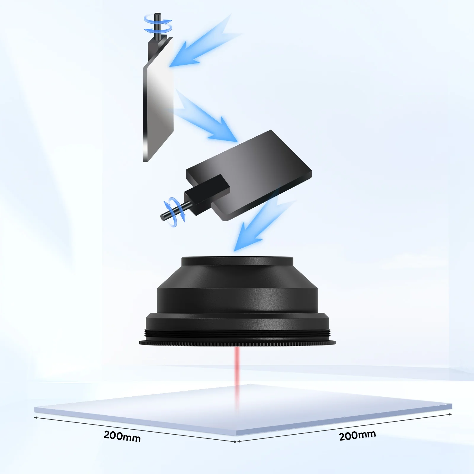Monport F-theta M85 200mm*200mm Replacement Optical Scanning Lens for Fiber Laser Engraver - Image 8